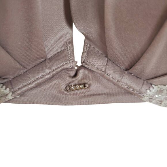 Victoria's Secret Ruched Plunge Gorge Lace Trim Underwire Bra Taupe Size 34DD - Picture 10 of 12